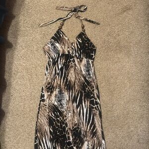 Animal Print Long Sun Dress